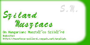 szilard musztacs business card